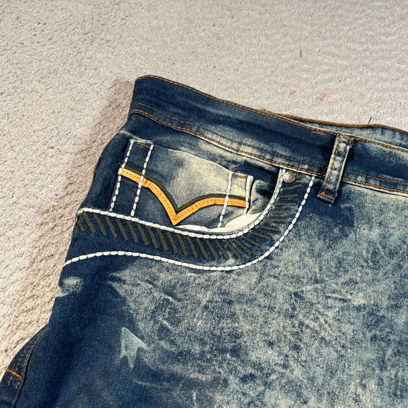 Red Ape Jeans Mens 46x31 Blue Acid Wash Straight Leg Denim Skater Y2K NWT - Picture 9 of 15